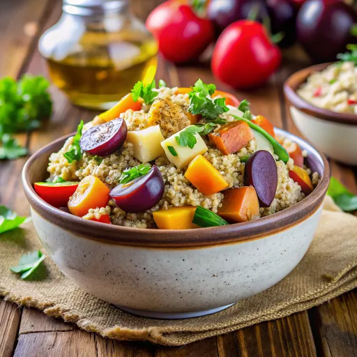 Sałatka Quinoa z Pieczonymi Warzywami i Orzechowym Dressingiem